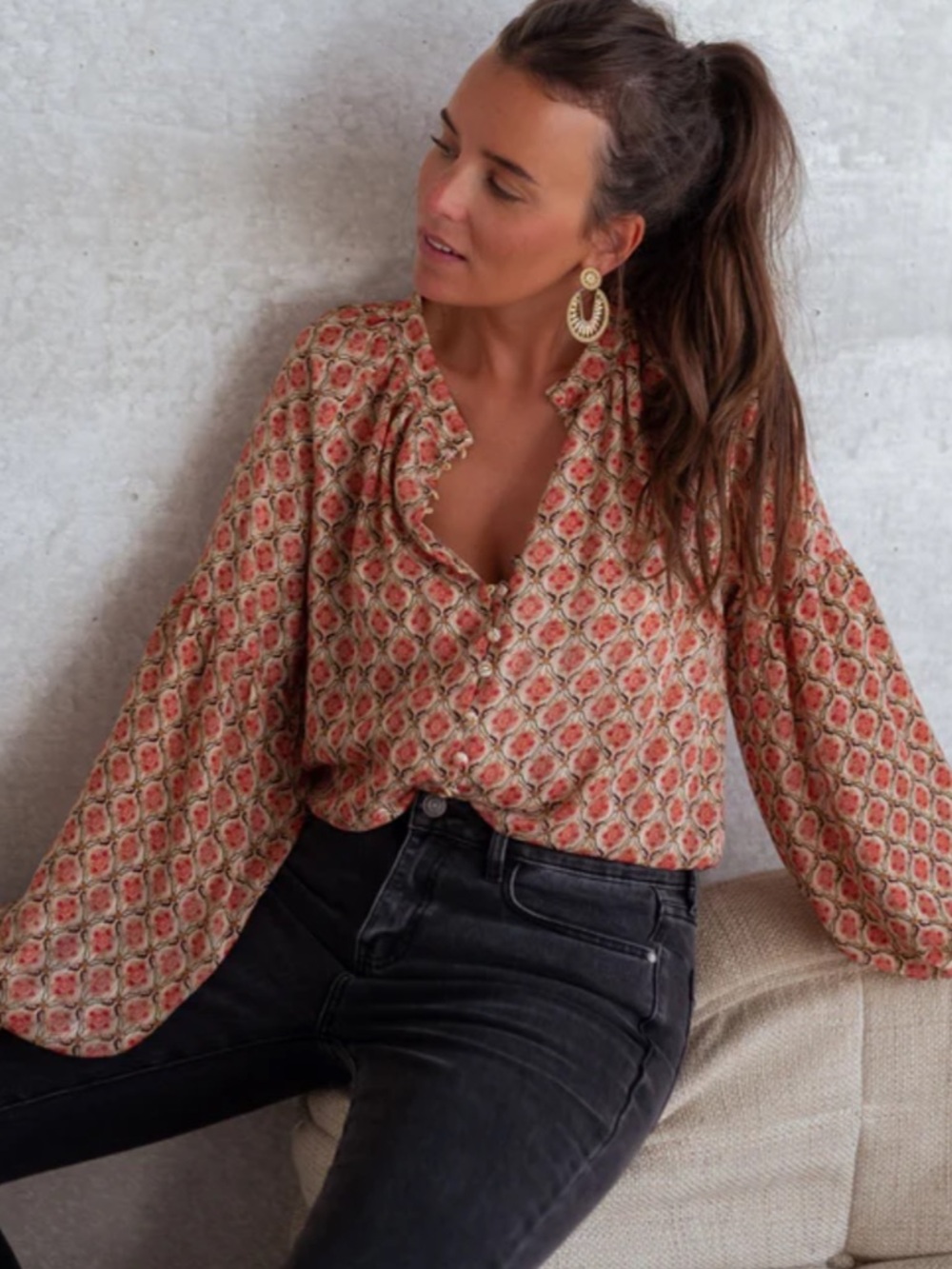 Easy clothes// Patterned Tiffany Blouse